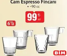 GLASS İN LOVE CAM ESPRESSO FİNCANI 90 CC 6'LI